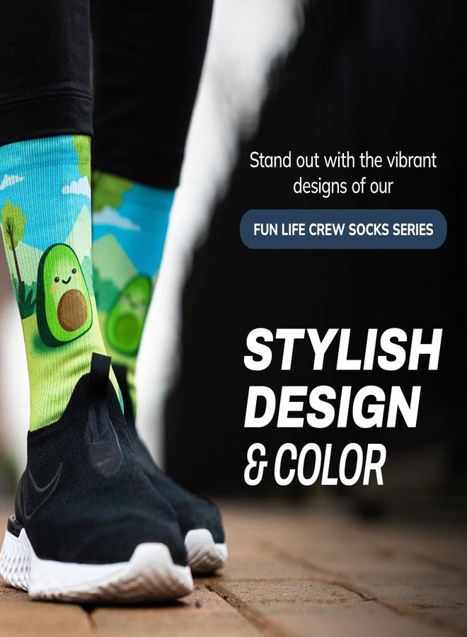 Outway Novelty Crew Socks for Men & Women, Breathable, Moisture-Wicking Athletic Calf Sock with Arch Support, Polyester & Spandex Blend, Colorful, Fun Life, You Complete Me, M-L - Image 2
